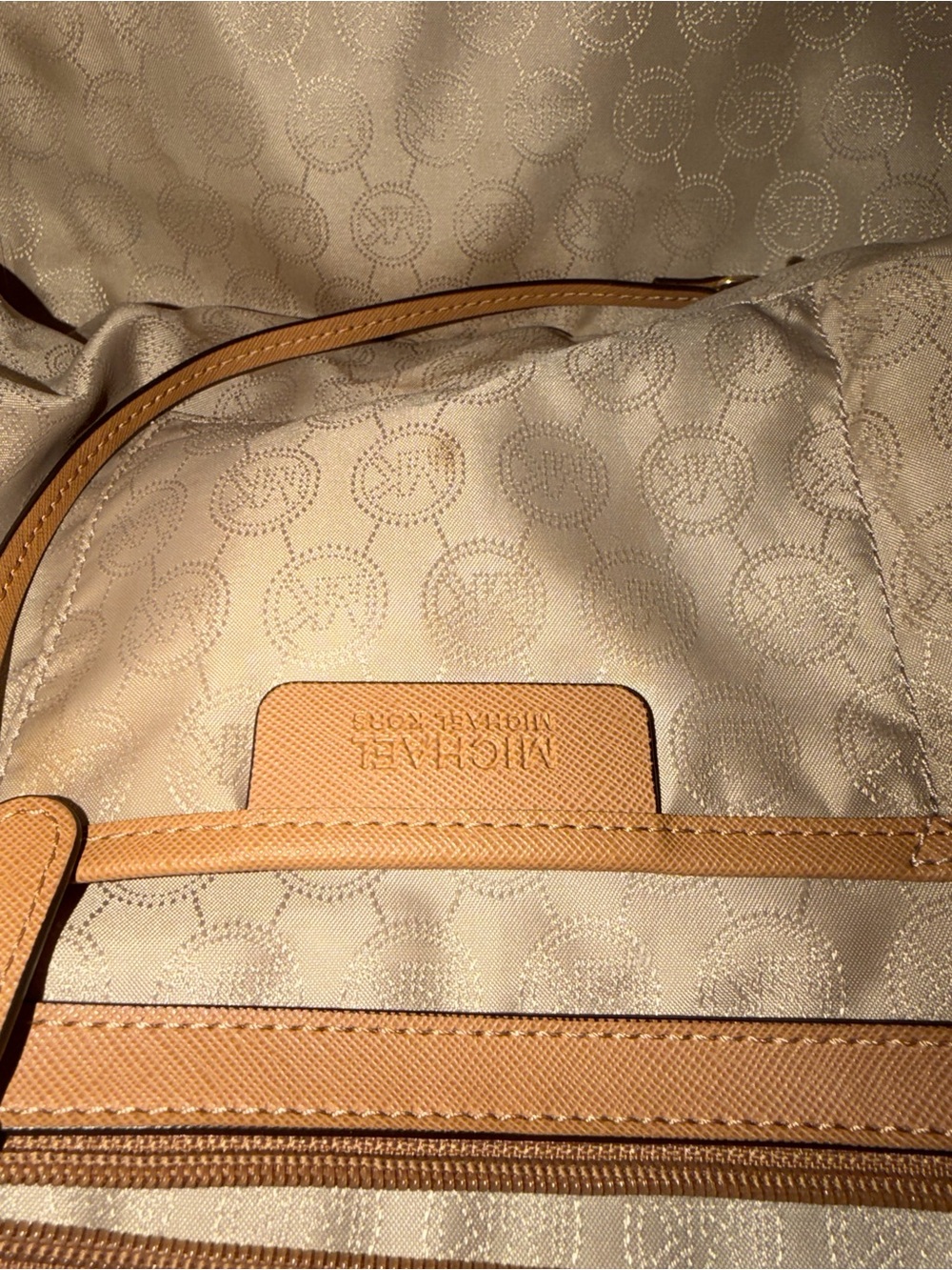 Michael Kors Camel Saffiano Leather Tote with Gold Hardware - Picture 9 of 16
